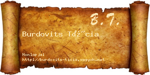Burdovits Tícia névjegykártya